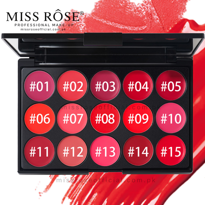 Miss Rose 15 Color Matte Lip Cream Pallete