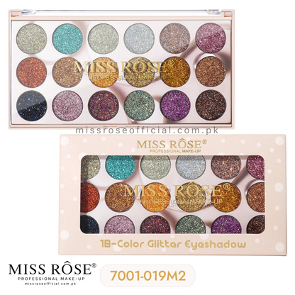 MISS RÔSE® 18 Color Glitter Eyeshadow Palette