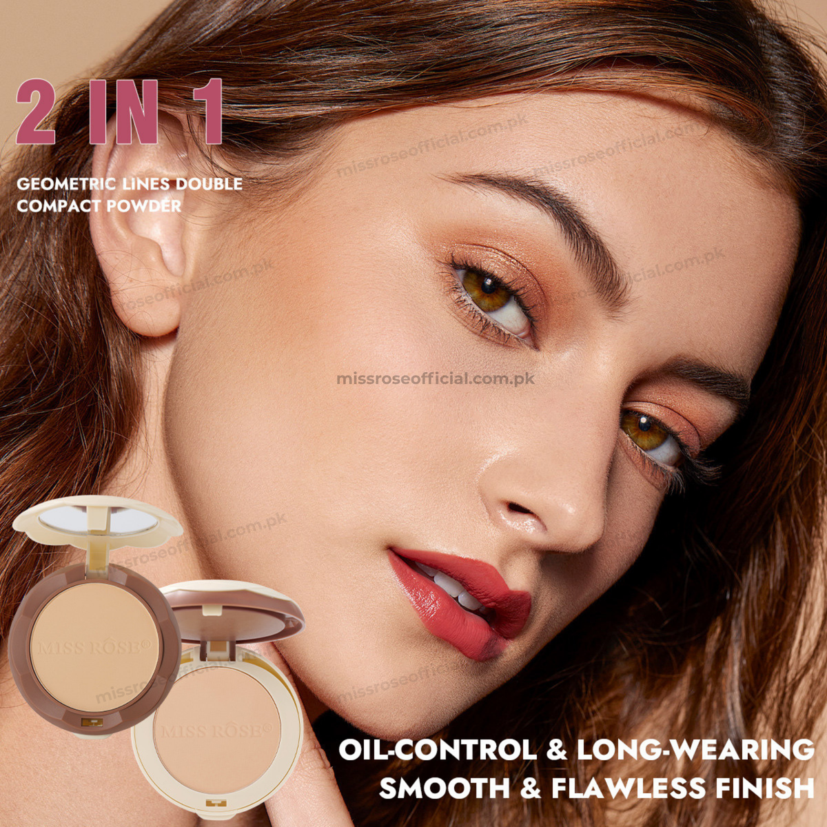 Miss Rose Oil Control Flawless Compact powder