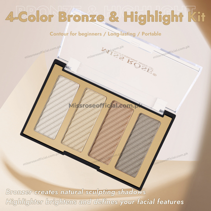 MISS RÔSE® 4 Color Bronze & Highlight Kit