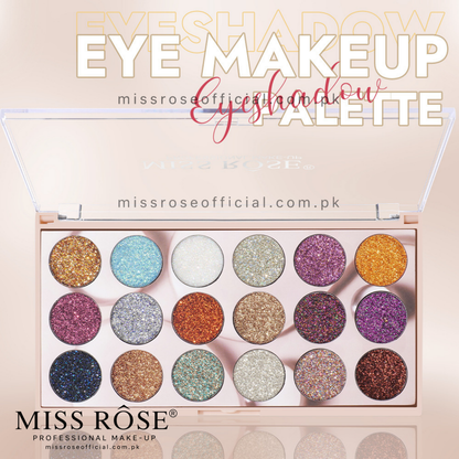 MISS RÔSE® 18 Color Glitter Eyeshadow Palette