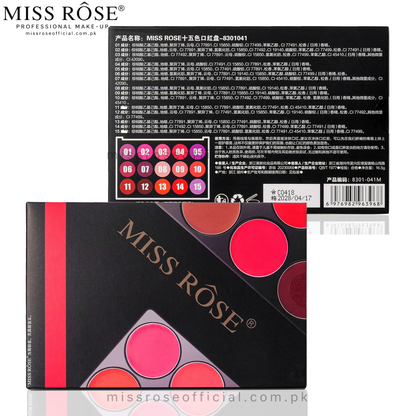 Miss Rose 15 Color Matte Lip Cream Pallete
