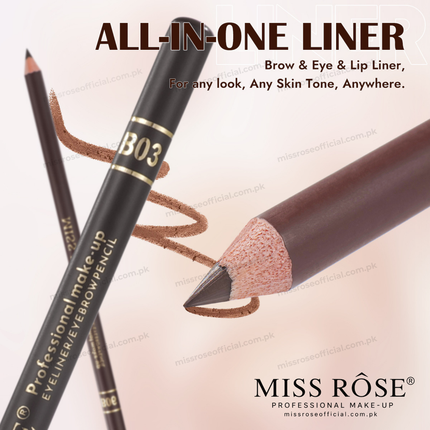 MISS ROSE® All-In-One Eyeliner / Eyebrow Pencil