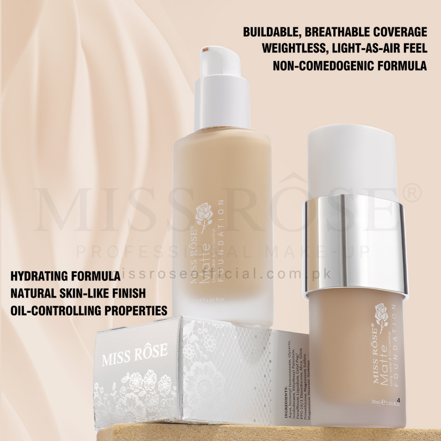 Matte Foundation Long Wear & Oil Control