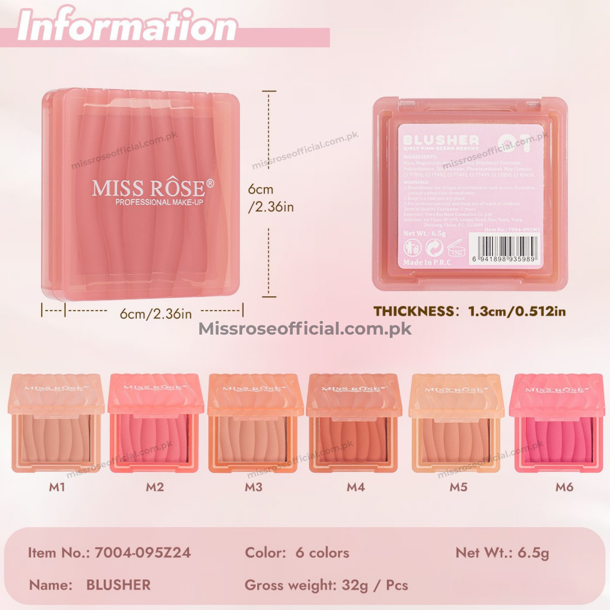 MISS RÔSE® Blusher – Buildable Powder Blush