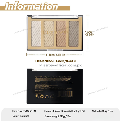 MISS RÔSE® 4 Color Bronze & Highlight Kit