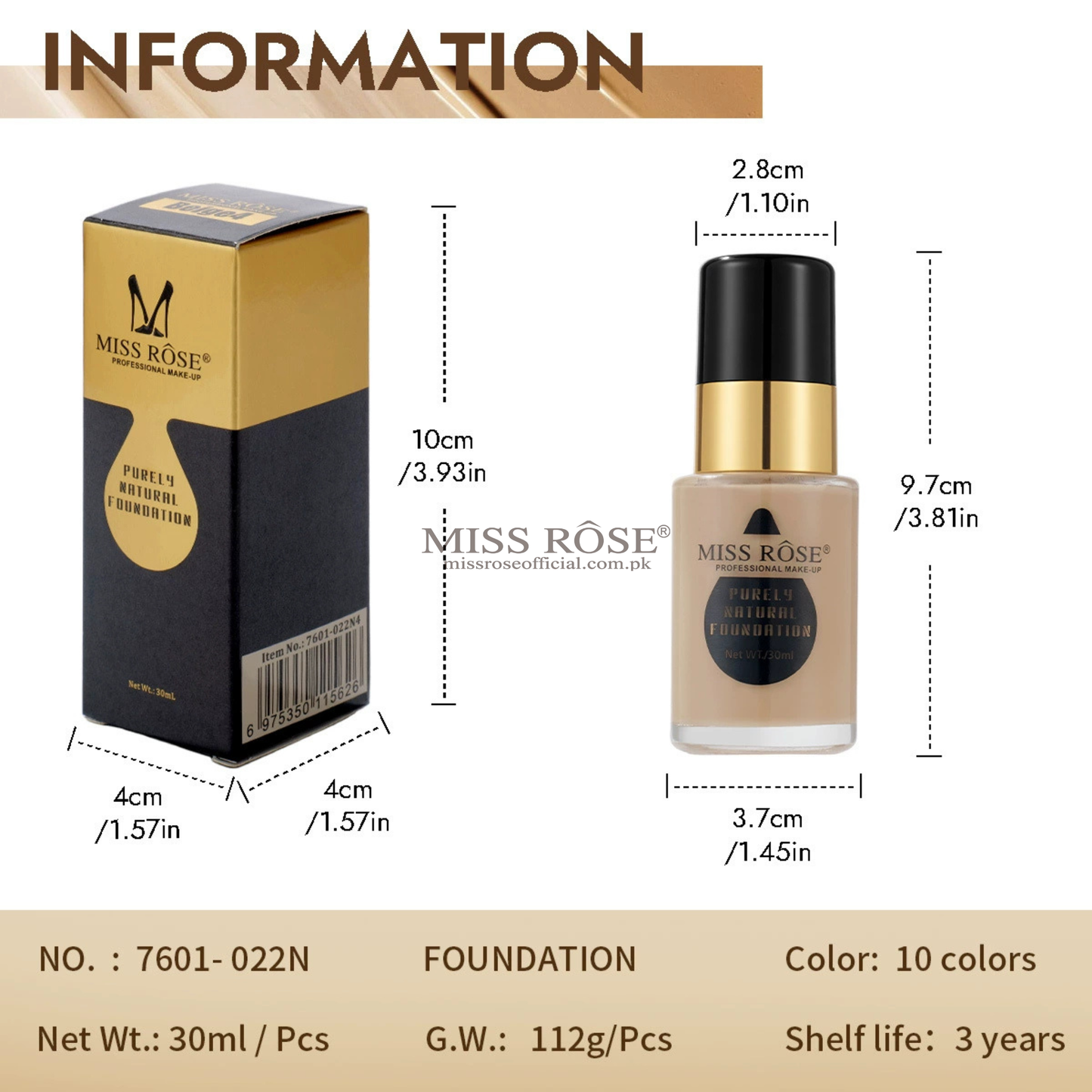 MISS RÔSE® Purely Natural Foundation