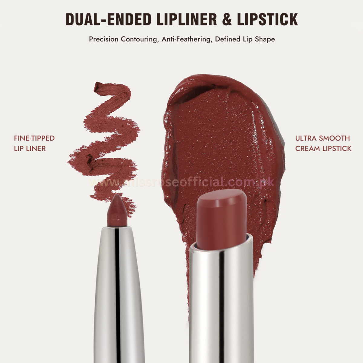 Dual Ended Lip Liner & Lipstick (Red)