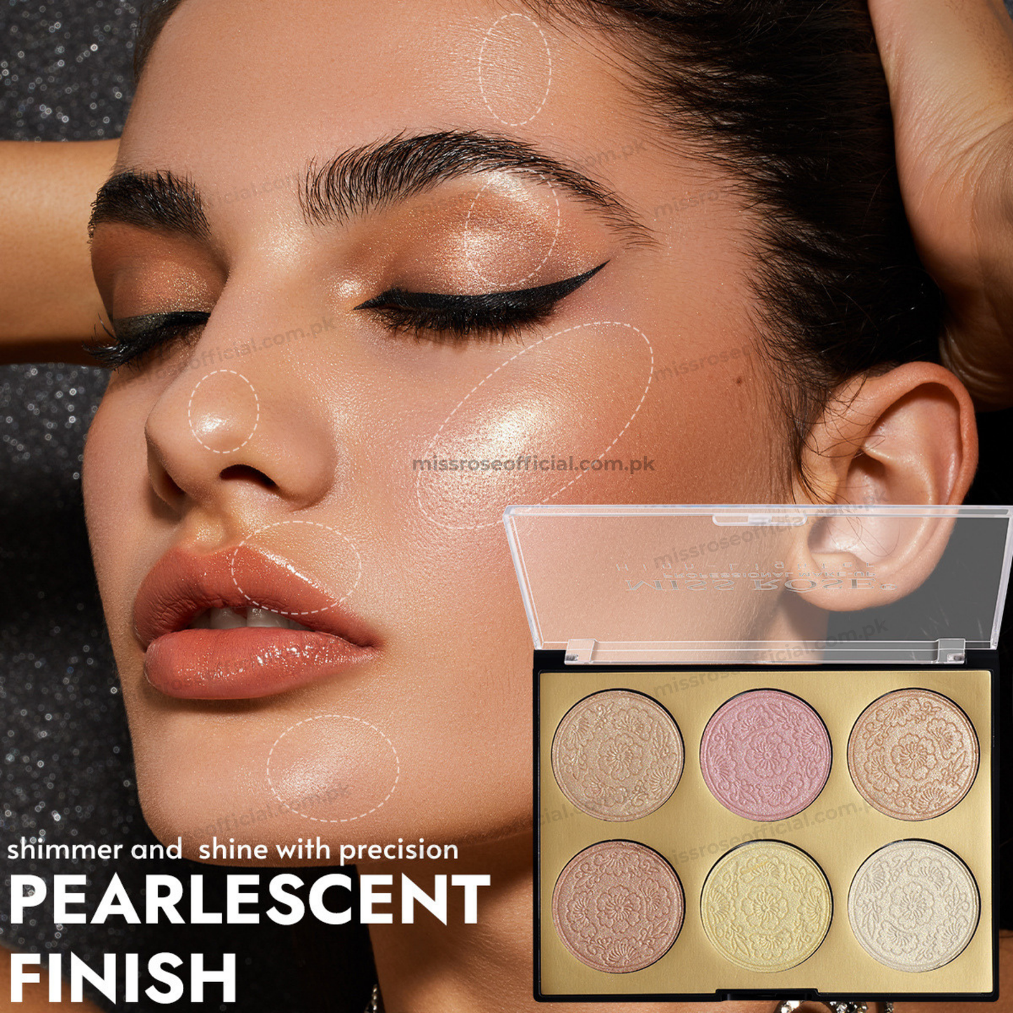 MISS RÔSE® 6 Color Glow Highlighter Palette