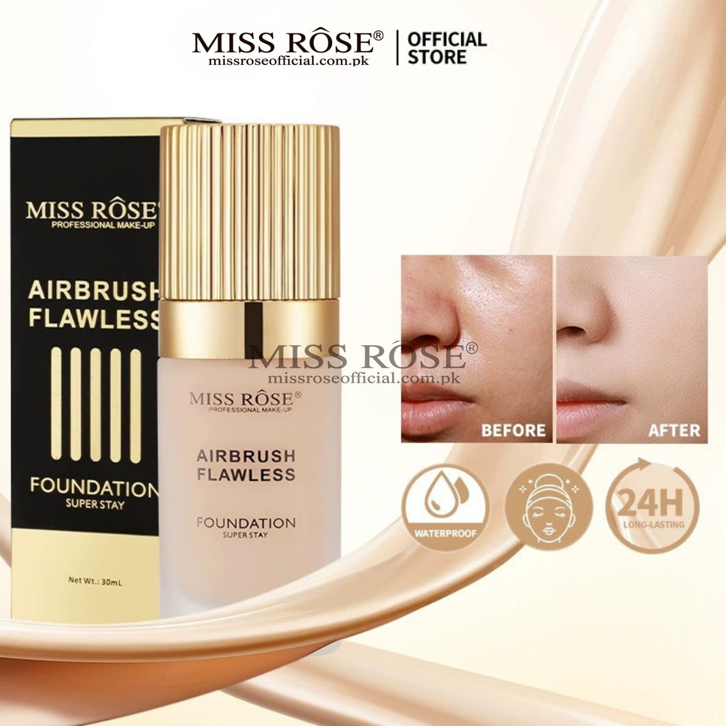 Miss Rose®  AirBrush Flawless Liquid Foundation