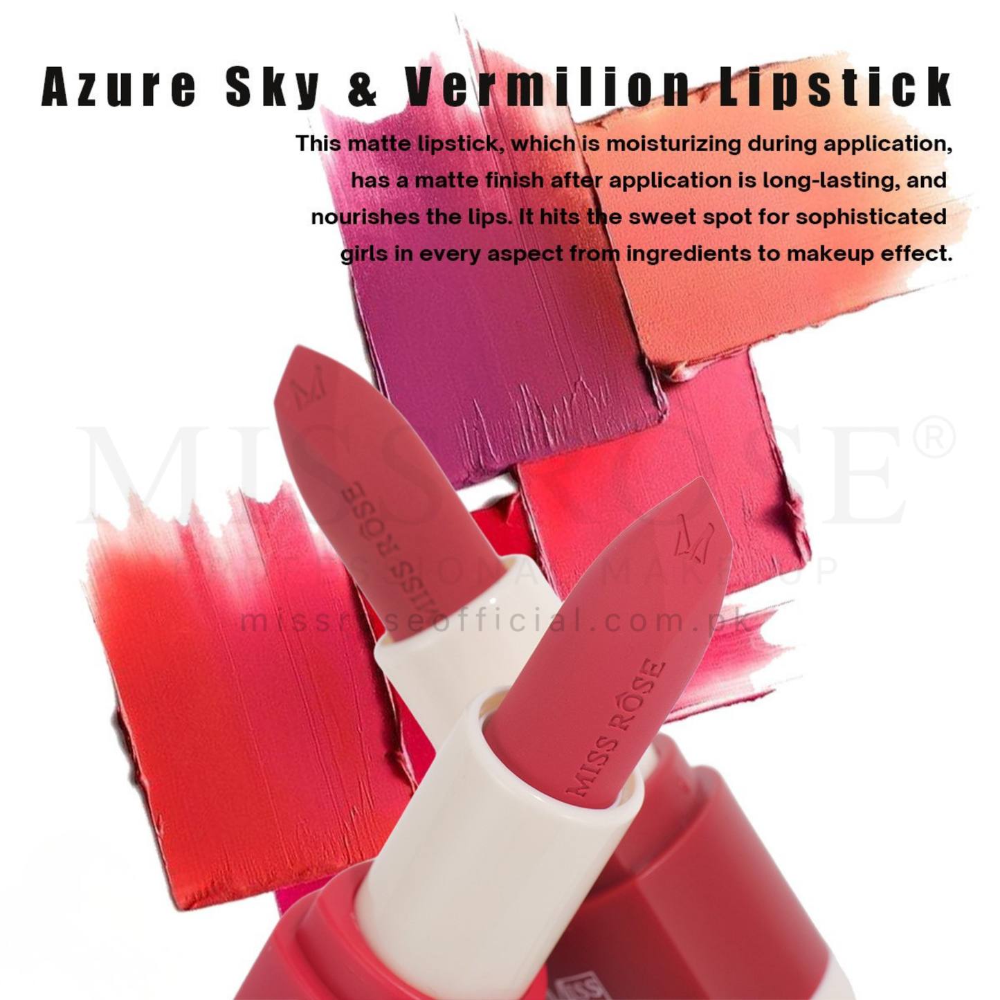Azure Sky & Vermilion Lipstick