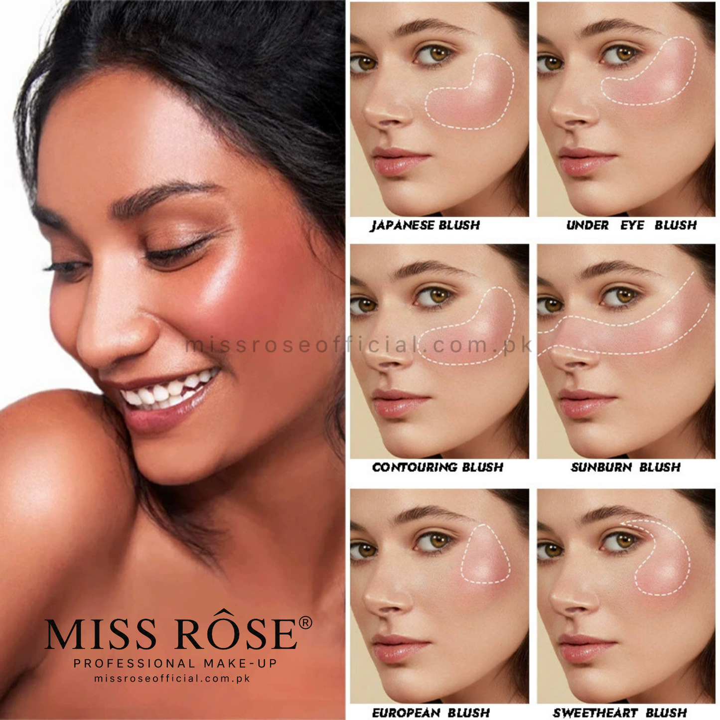 Miss Rose 4 Color Blushers
