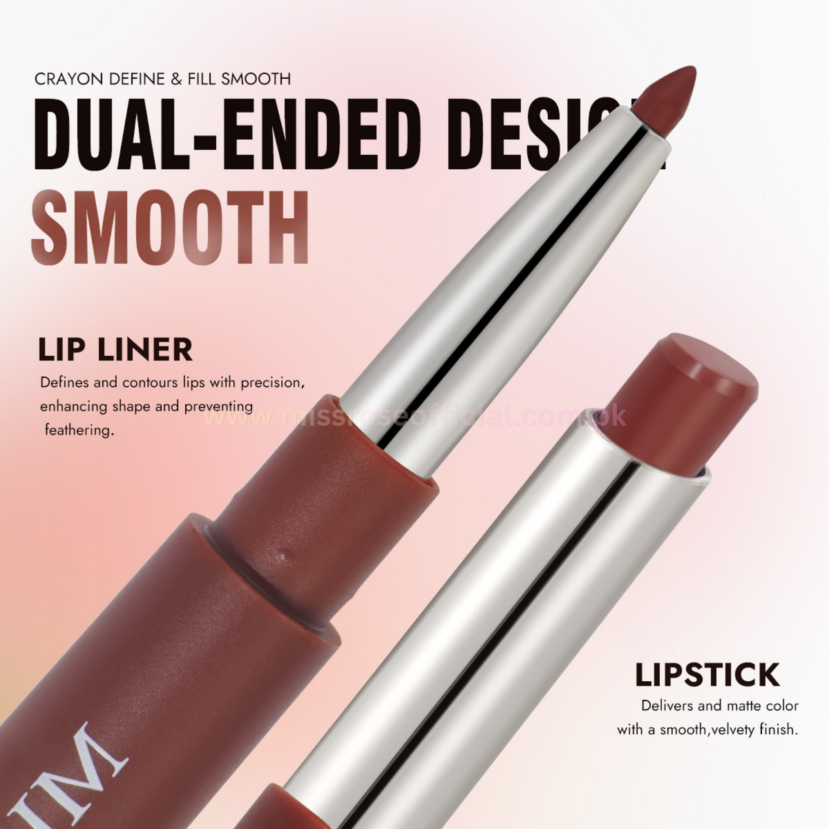 Dual Ended Lip Liner & Lipstick (Red)