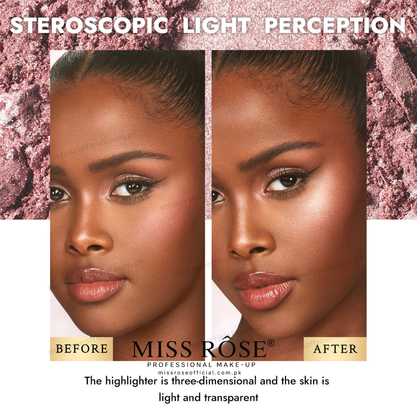 MISS RÔSE® New 3D Shimmer Highlighter (Panther)