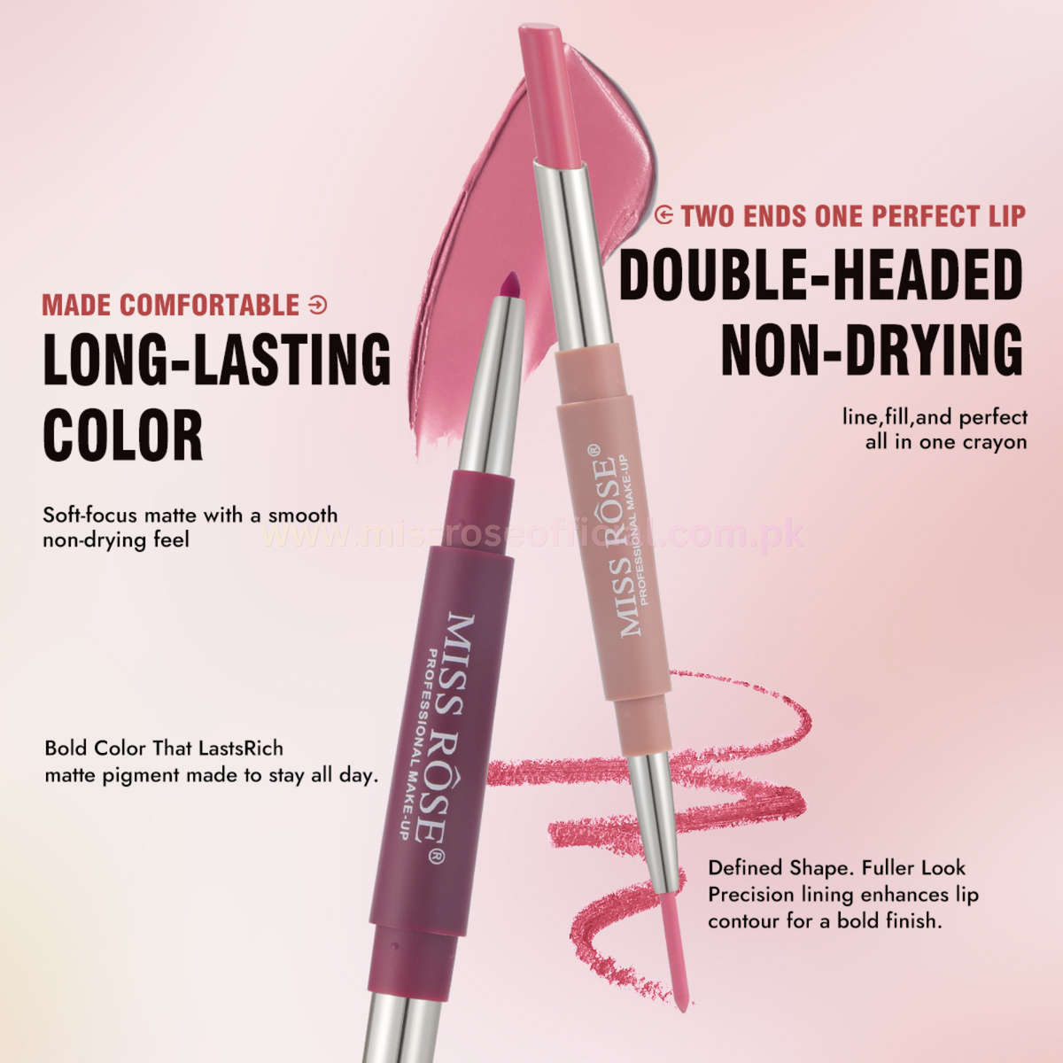 Dual Ended Lip Liner & Lipstick (Red)