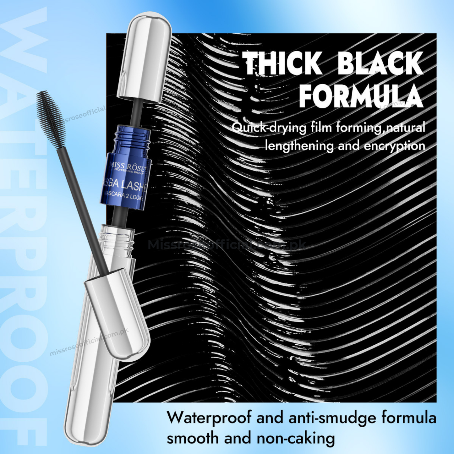 MISS RÔSE® Mega Lashes Mascara 2 Looks – Black
