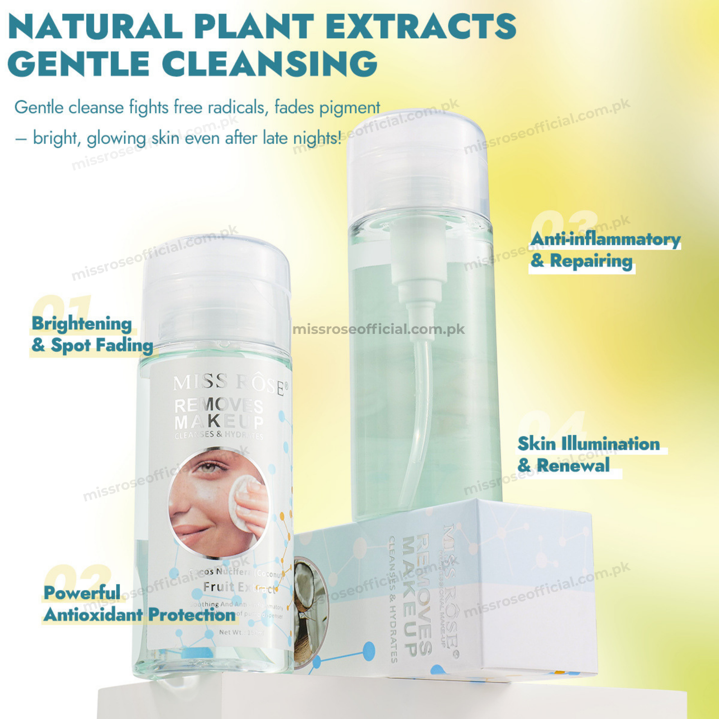 Miss Rose Makeup Remover Cleanses & Hydrates