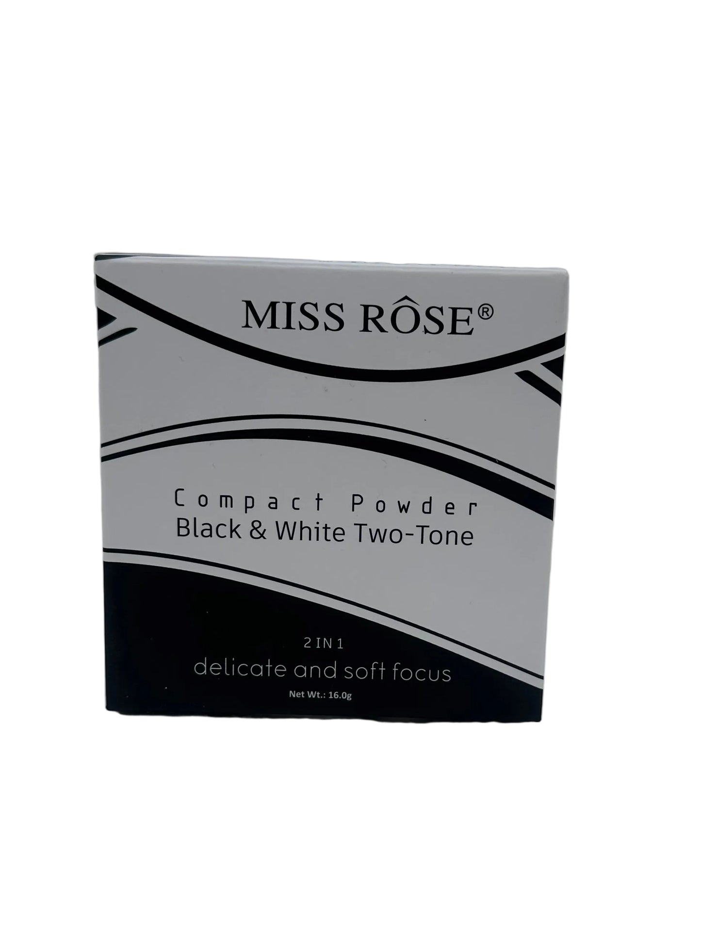 Miss Rose 2 in 1 Compact powder Black and White Two-Tone