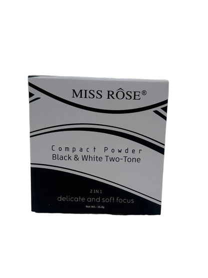 Miss Rose 2 in 1 Compact powder Black and White Two-Tone