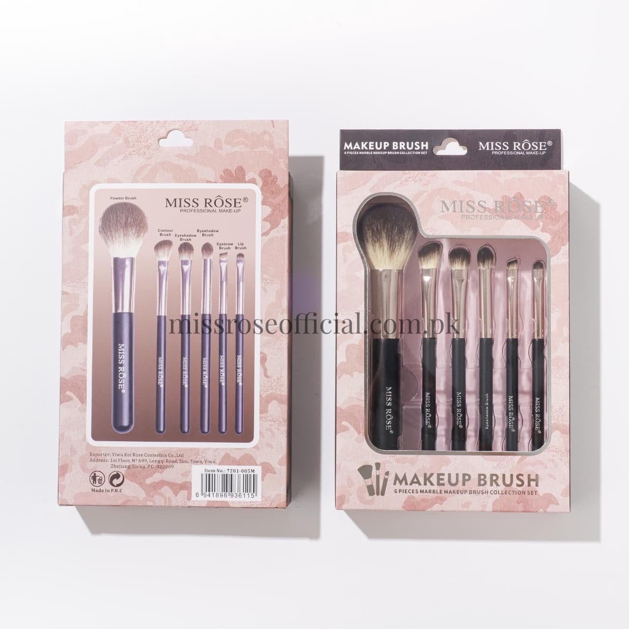 Miss Rose 6 Piece Marble Makeup Brush set
