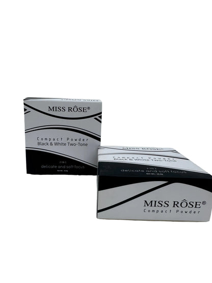 Miss Rose 2 in 1 Compact powder Black and White Two-Tone