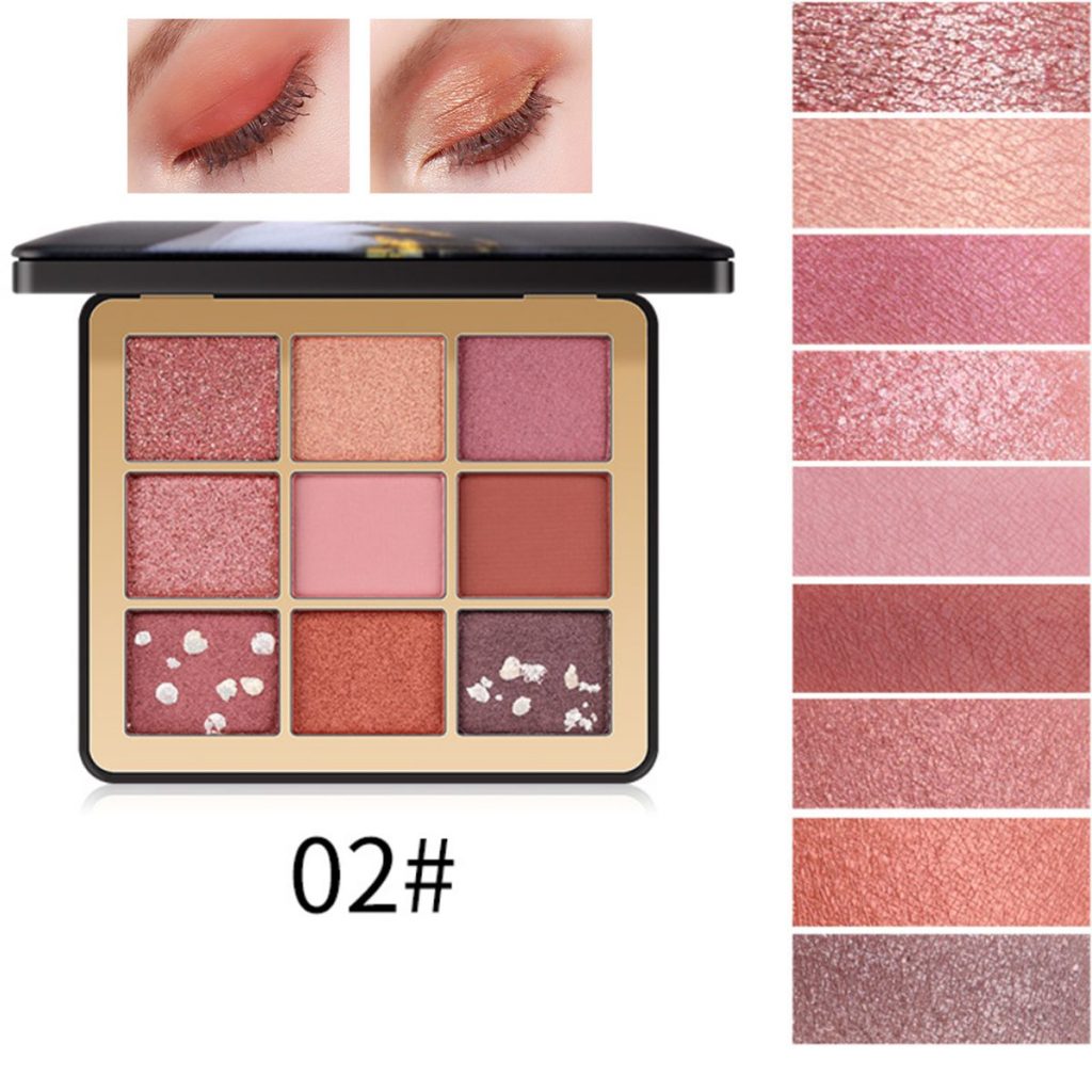 Miss Rose 9 Color Glitter Eyeshadow Palette