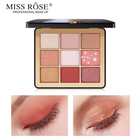 Miss Rose 9 Color Glitter Eyeshadow Palette