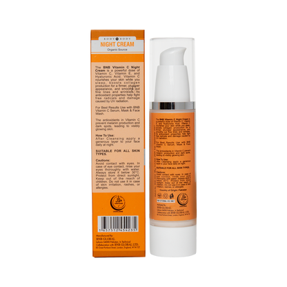 BNB Organic Vitamin C Light-Weight Night Cream For Dull,Tired, Grumpy Skin.
