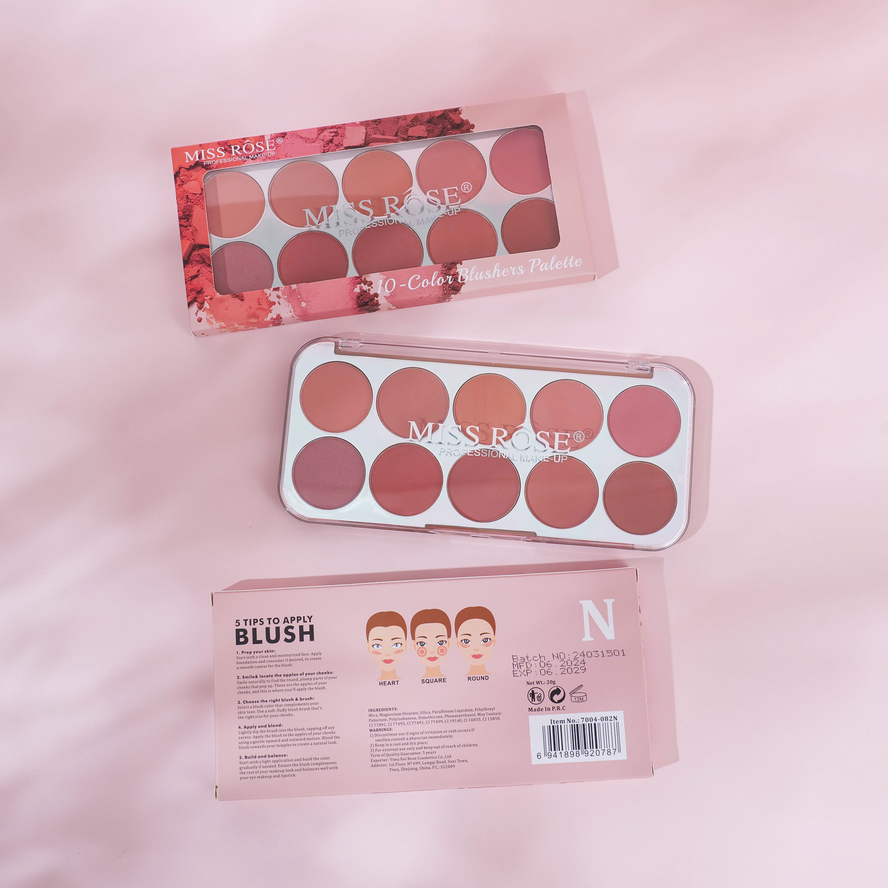 Miss Rose 10-Color Blushers Palette