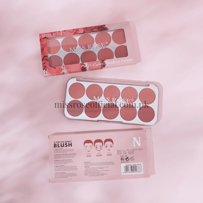 MISS RÔSE®  10-Color Blushers Palette