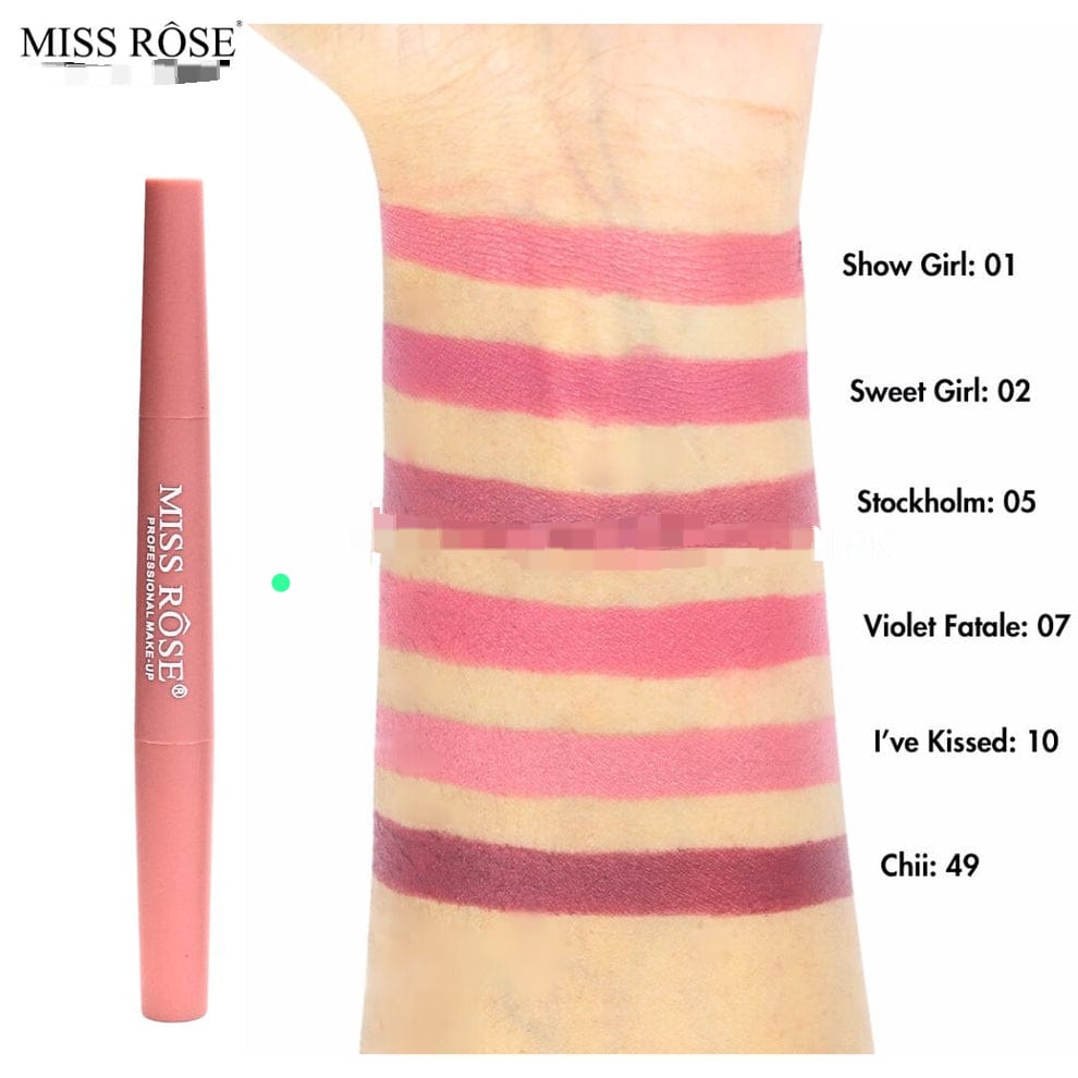 Miss Rose 2 in 1 Lipstick + Lipliner High Pigment (Pink)