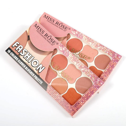 Miss Rose Fashion 10-Colors Clover Blusher Palette