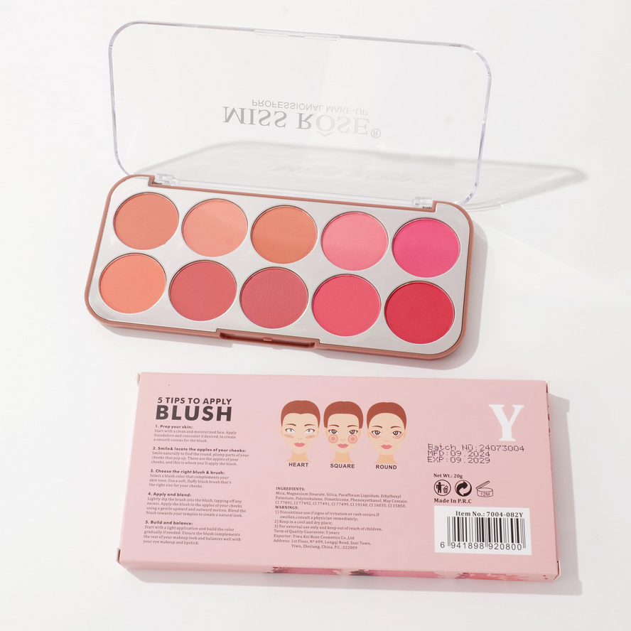 Miss Rose 10-Color Blushers Palette