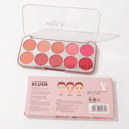 MISS RÔSE®  10-Color Blushers Palette