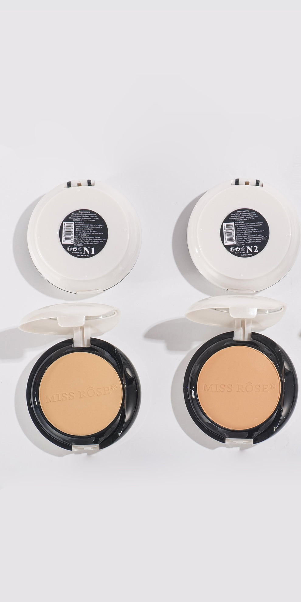 Miss Rose 2 in 1 Compact powder Black and White Two-Tone
