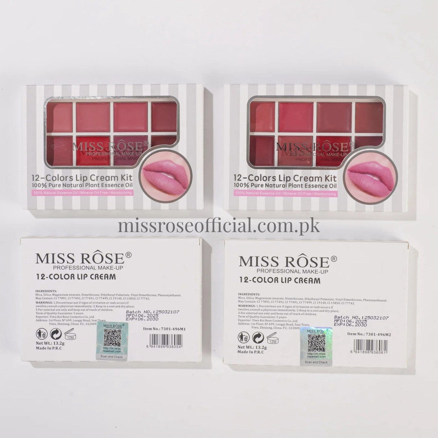 Miss Rose 12-Color Lip Cream Kit