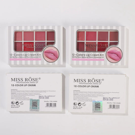 Miss Rose 12-Color Lip Cream Kit