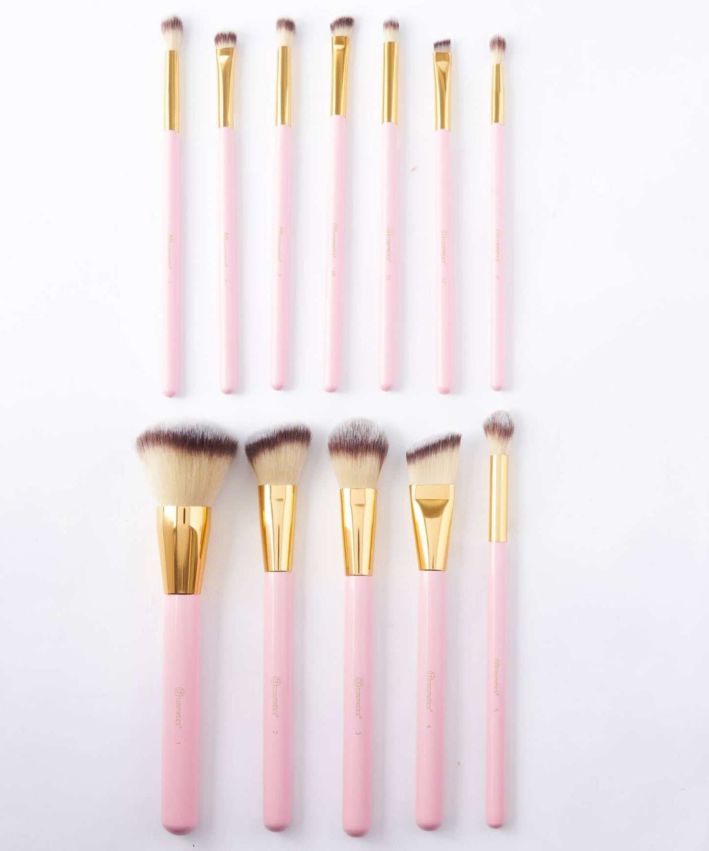 BH Cosmetics - Pink Studded Elegance 12 Piece Brush Set with a Brush Stand