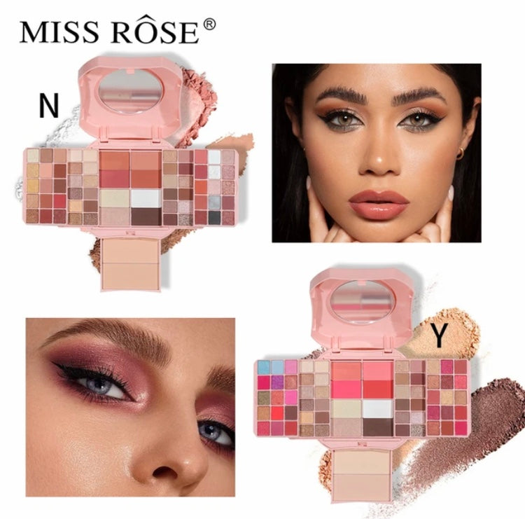 MISS ROSE Makeup Set - Multi-colored Eyeshadow Palette Blush Contour And Compact Powder