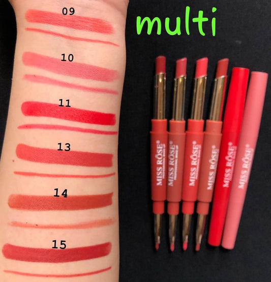 Miss Rose 2 in 1 Lipstick + Lipliner (Multi Color)