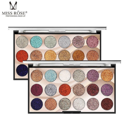 Miss Rose  2 Eyeshadow Palette 18 Colors Glitter Sqin.pk 