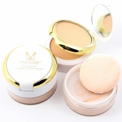 Miss Rose 3 in1 Compact and Loose Powder (2 compact powder + 1 loose powder)