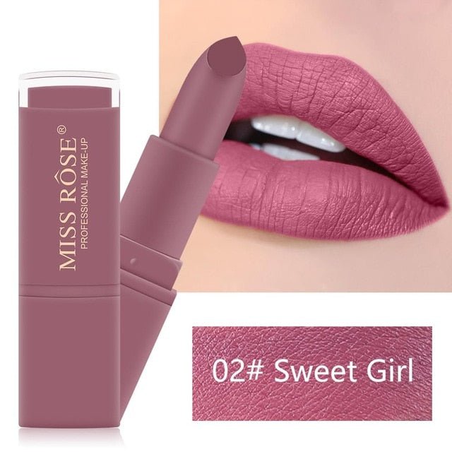 Miss Rose Matte Waterproof Lipstick (Pink)