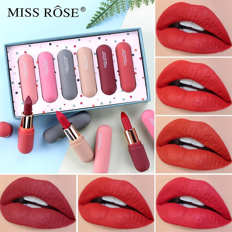 MISS ROSE 6-Color set Morandi Lipsticks