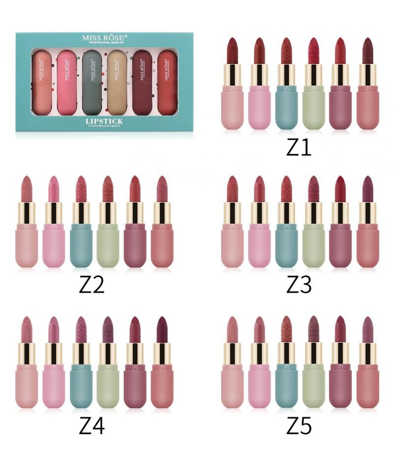 MISS ROSE 6-Color set Morandi Lipsticks